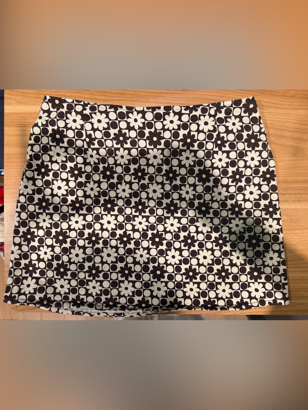 Motel Rocks Brown and White Floral Mini Skirt